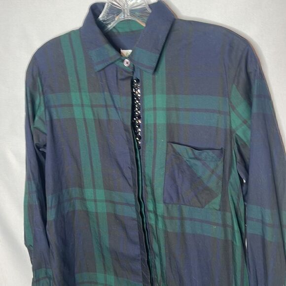 Orvis Button Down Green/Navy Plaid Shirt. Size 10. - Picture 2 of 10